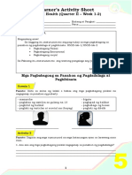 Learner's Activity Sheet: MAPEH Health (Quarter II - Week 1-2)