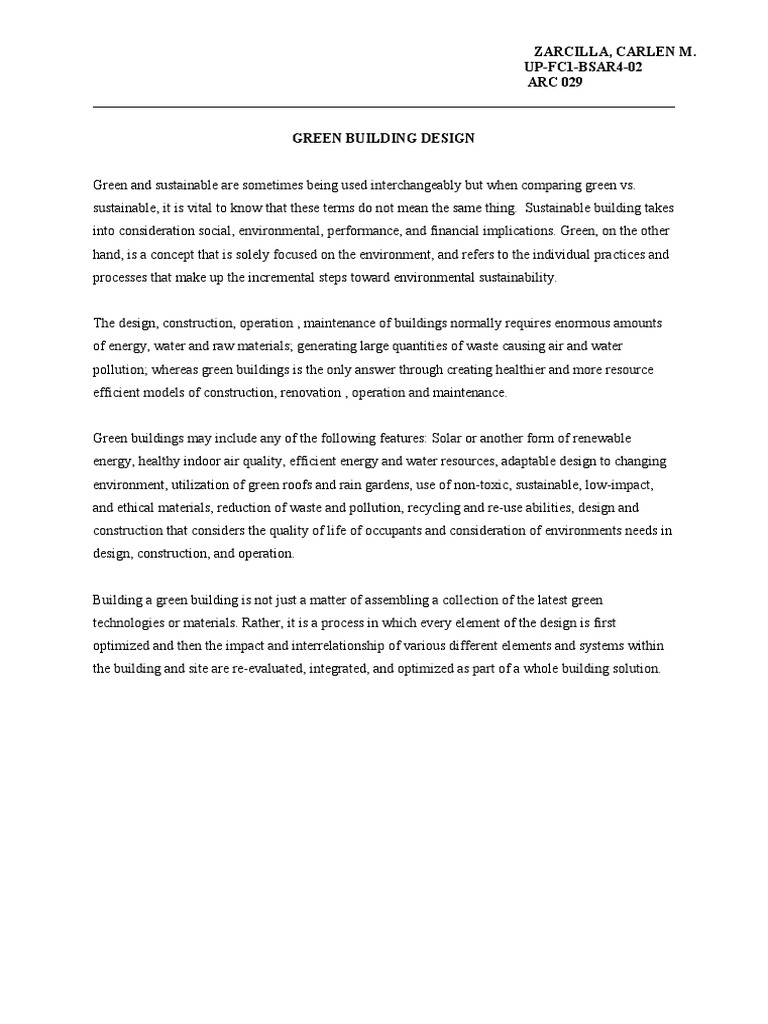 Green Building Design | PDF