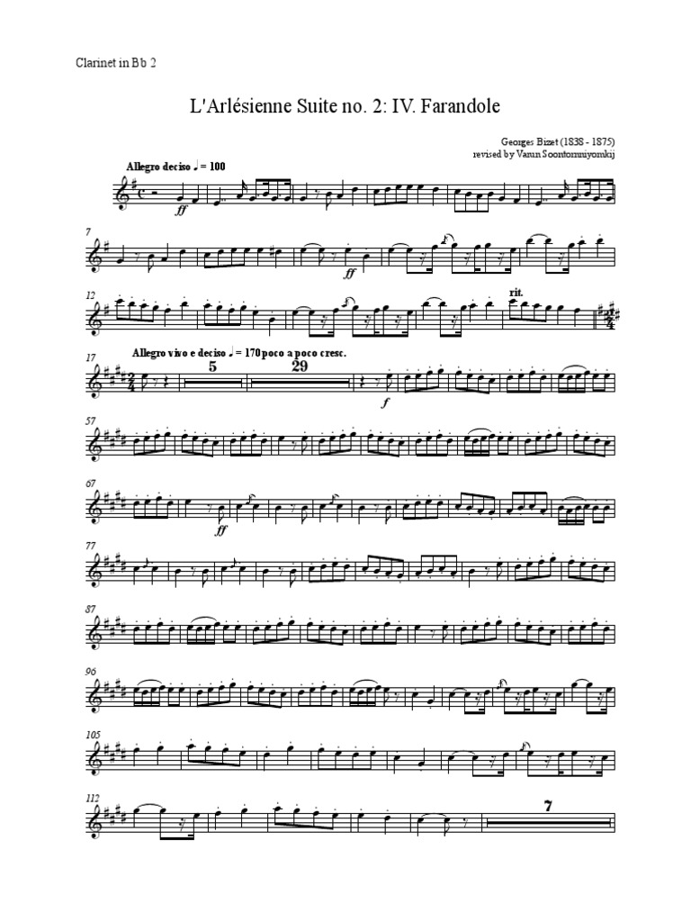 Bizet Farandole Rev in BB 2 PDF Western European Music