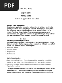 Letter of Application For A Job