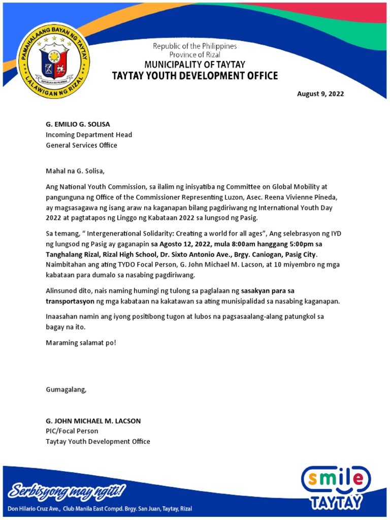 Invitation Letter To Judges | PDF