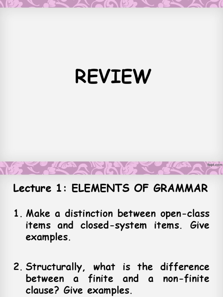 Grammar Elements and Sentence Structure Guide | PDF | Phrase | Clause