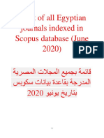 A List of All The Egyptian Journals Included With Scopus June 2020