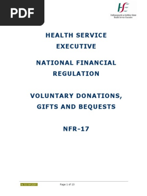 NFR 17 Voluntary Donations Gifts and Bequests