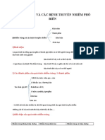 DỊCH TỂ HỌC VÀ CÁC BỆNH TRUYỀN NHIỄM PHỔ BIẾN