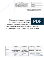 Metodologia Certificare Limbi Straine LEXIS - UTM 2018