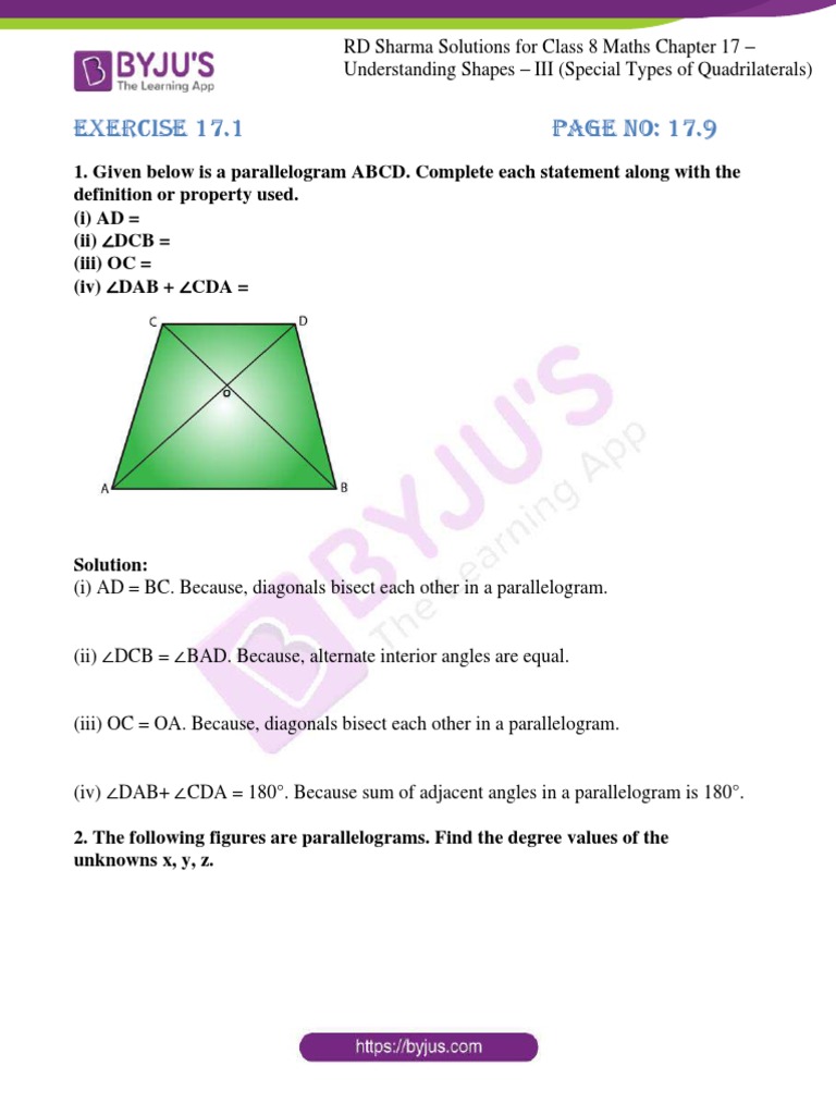 Angle Measures in Parallelograms | PDF | Rectangle | Triangle