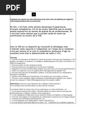 lettre de motivation validation des acquis professionnels vap Dossier de Demande de VAPP | PDF | Recherche d'emploi main image 1