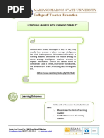 Chapter III. Lesson 2 Learners With Learning Disability