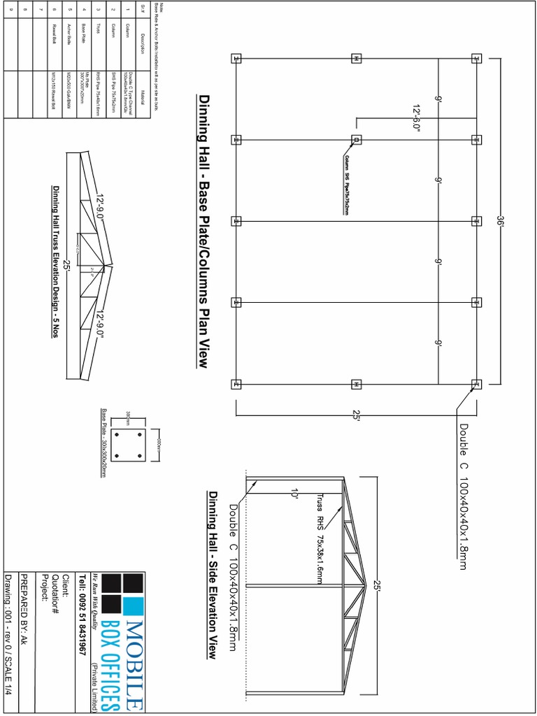 Dinning Hall - Structure Design | PDF