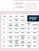 Horaire de La Semaine