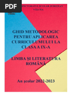 Ghid Metodologic Pentru Aplicarea Curriculumului La Clasa a Ix-A_limba Română