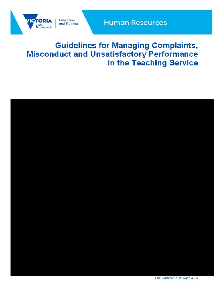 Complaints Misconduct and Unsatisfactory Performance TS PDF