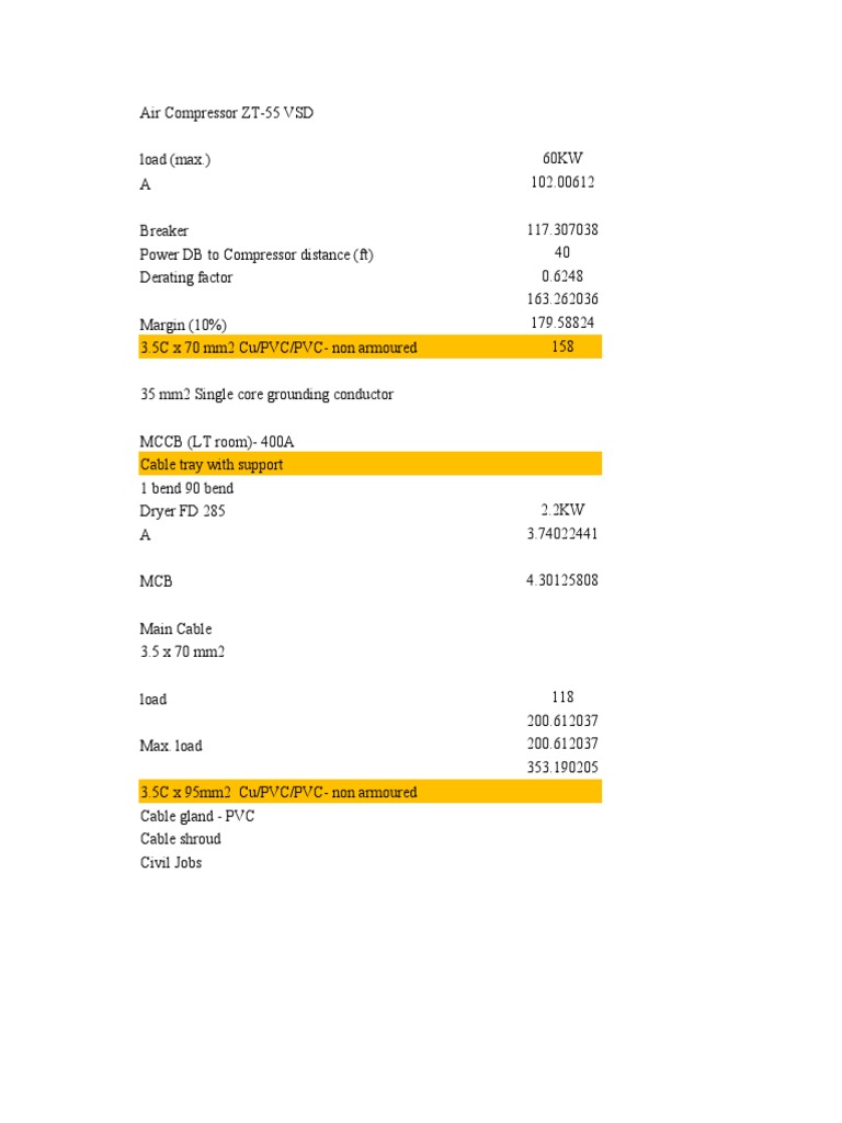 New Air Compressor Electrcial Requirement PDF