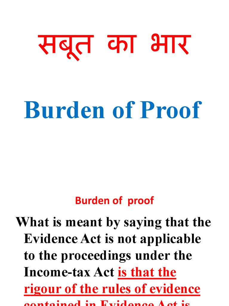 Burdenof Proof PDF Burden Of Proof (Law) Evidence