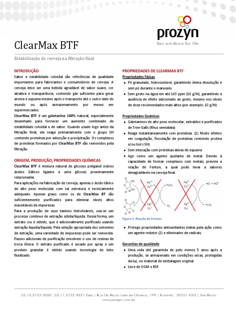 FT - ClearMax BTF (Port) | PDF | Cerveja | Malte