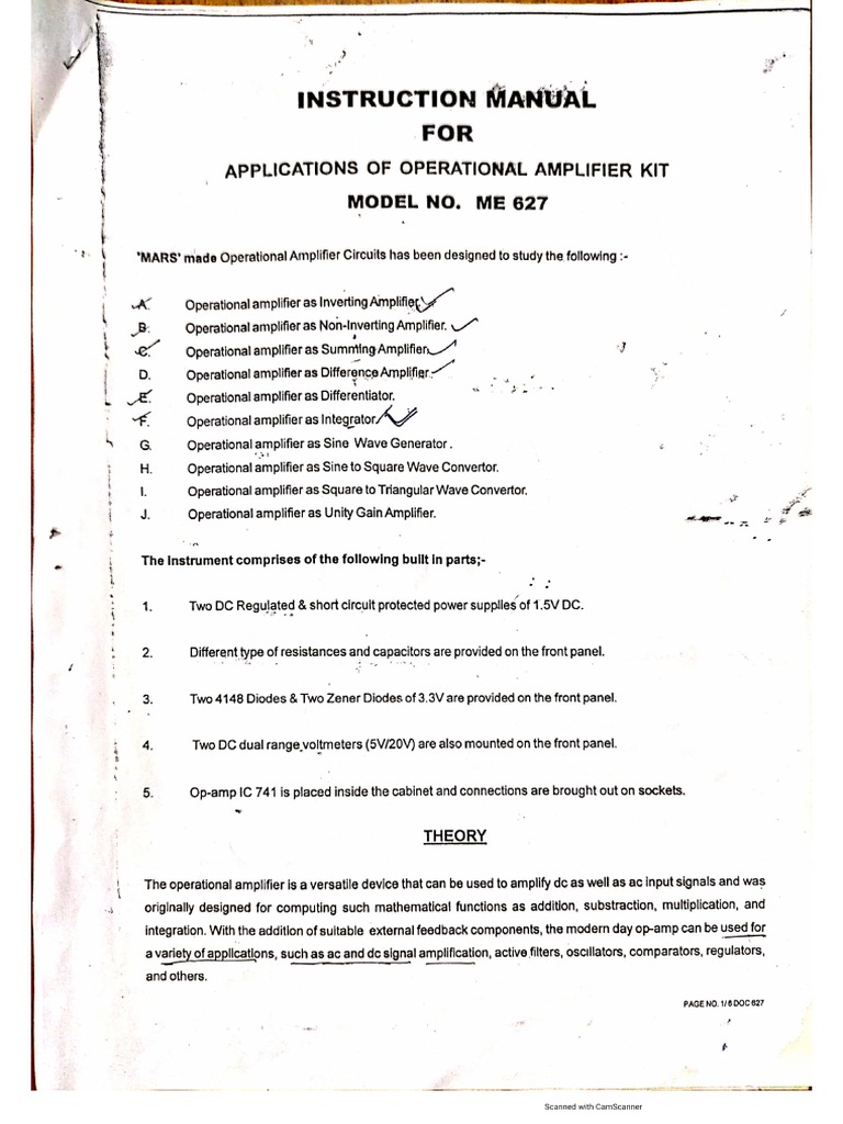 Application of Operational Amplifier PDF