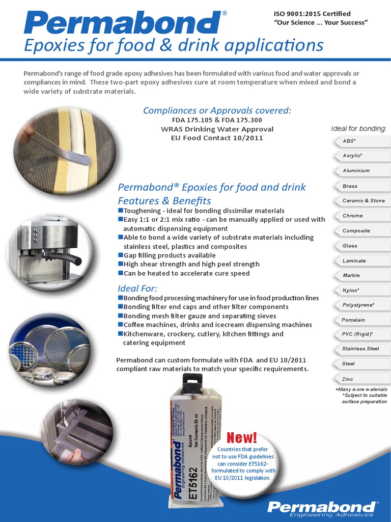 Permabond Food Grade Adhesives 2021 PDF Epoxy Adhesive