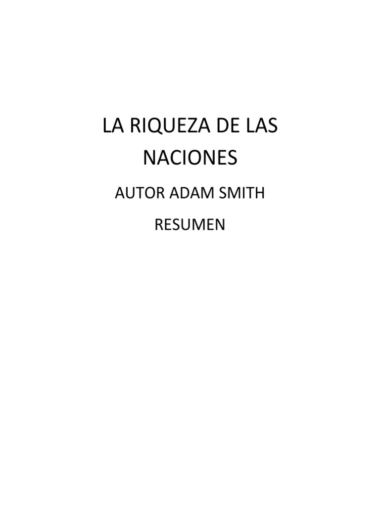 La Riqueza de Las Naciones | PDF | Salario | Riqueza