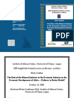 The Role of The Mineral Industry in The Economic Industry in The Economic Development of Africa