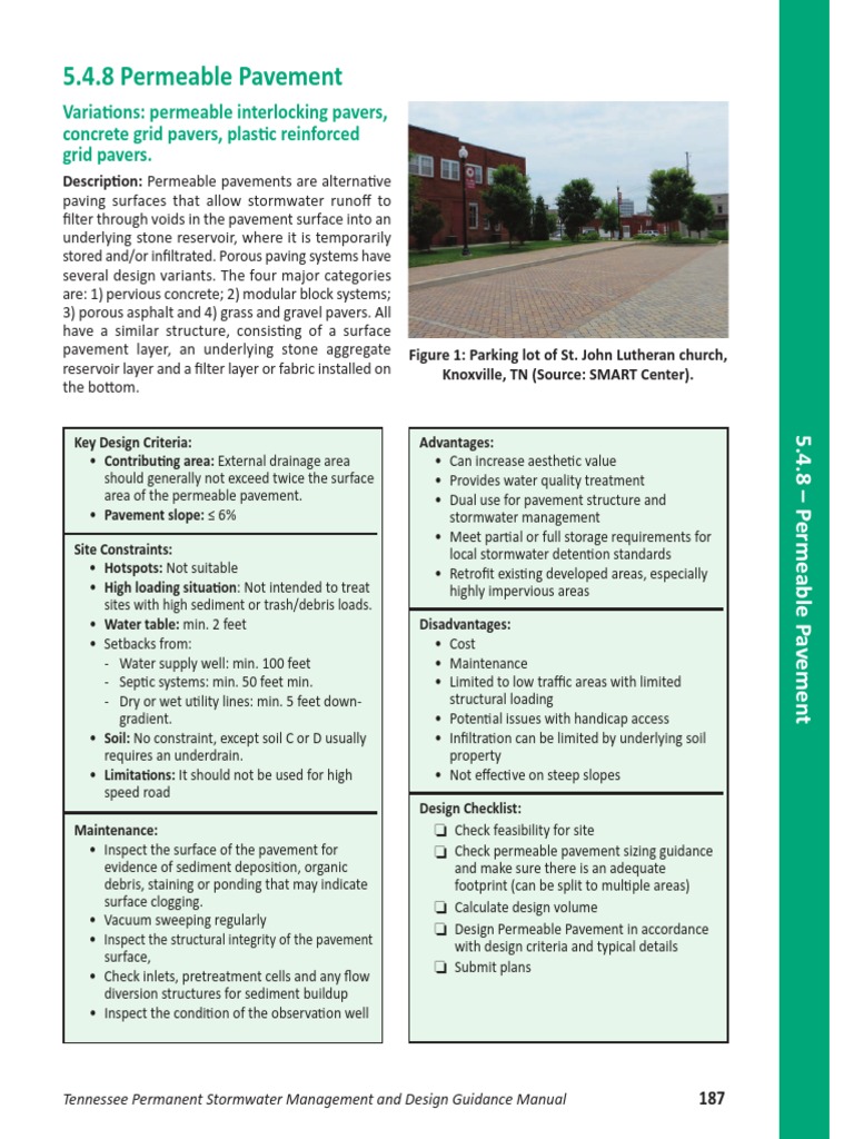 Permeable Pavement Design Guide | PDF | Home & Garden