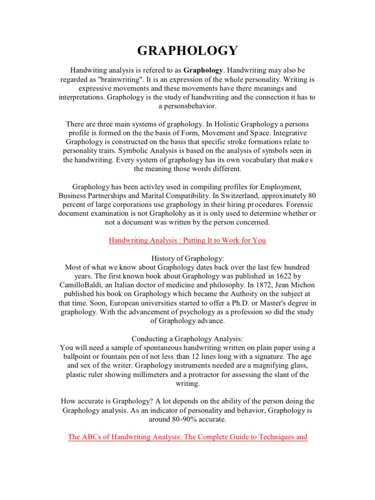 Handwriting Analysis: Putting It To Work For You | PDF | Graphology ...