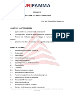 UNIFAMMA - U2 - Direito Empresarial