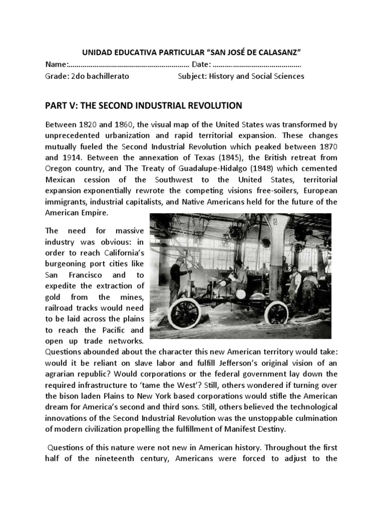 H&ss #5 #8 - The Second Industrial Revolution | Download Free PDF ...