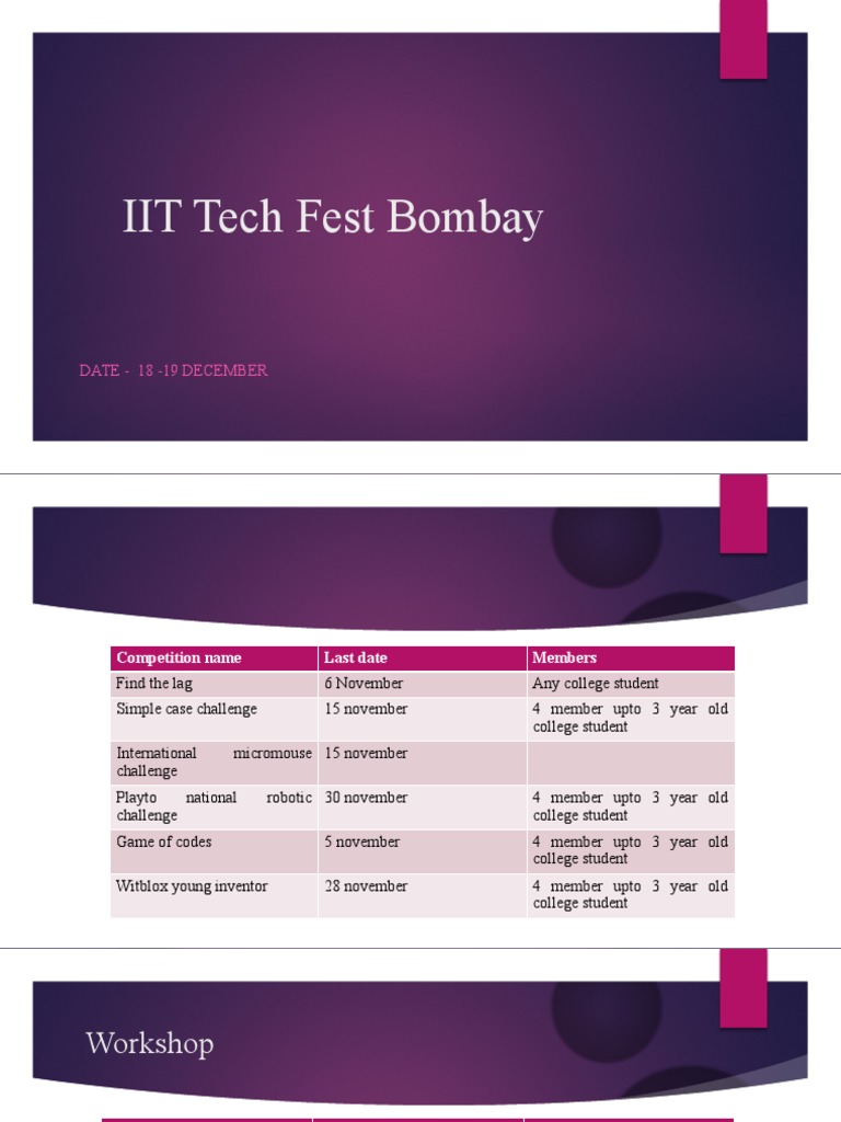 IIT Bombay Tech Fest 2022 Overview | PDF | Robotics | Computing