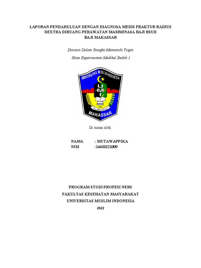 Laporan Fraktur Radius Dextra 2022 | PDF