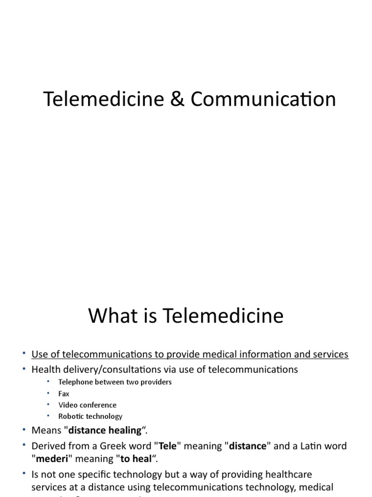 16ppt Telemedicine Communication | PDF | Data Compression | Health Care