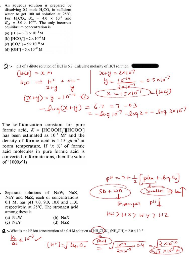 Ionic Equilibrium Notes for NEET | PDF | Chemistry | Materials