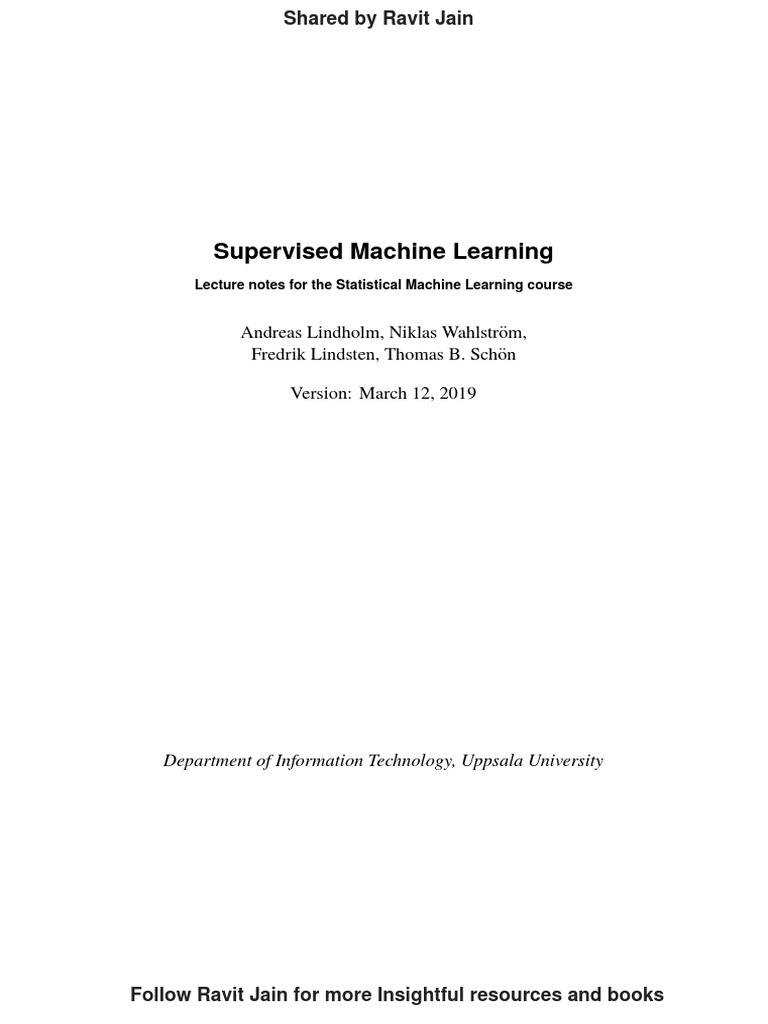 Supervised Machine Learning | PDF | Regression Analysis | Dependent And ...