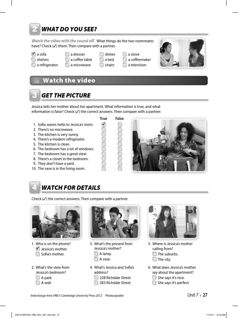 Video Activity - UNIT 7 Interchange - Intro | PDF | Bedroom | Home ...