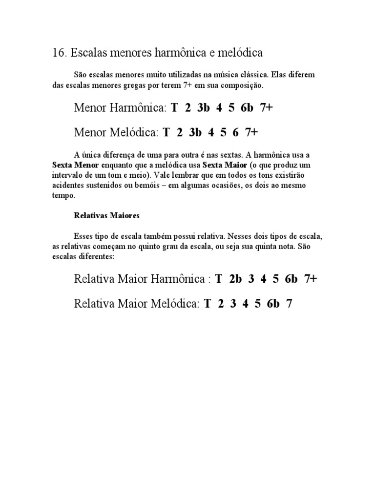 Escalas Menores Harmônica e Melódica PDF