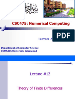 CSC475: Numerical Computing Theory of Finite Differences