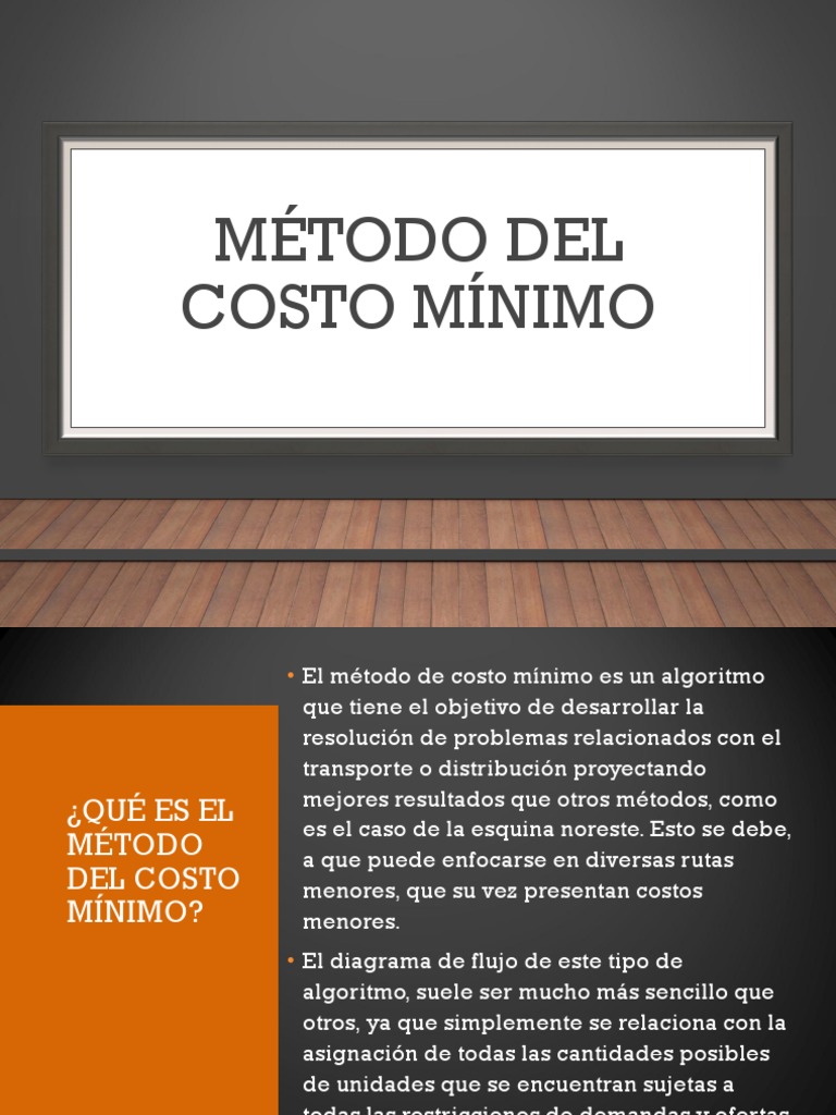Método de Costo Mínimo en Transporte | PDF | Transporte | Algoritmos