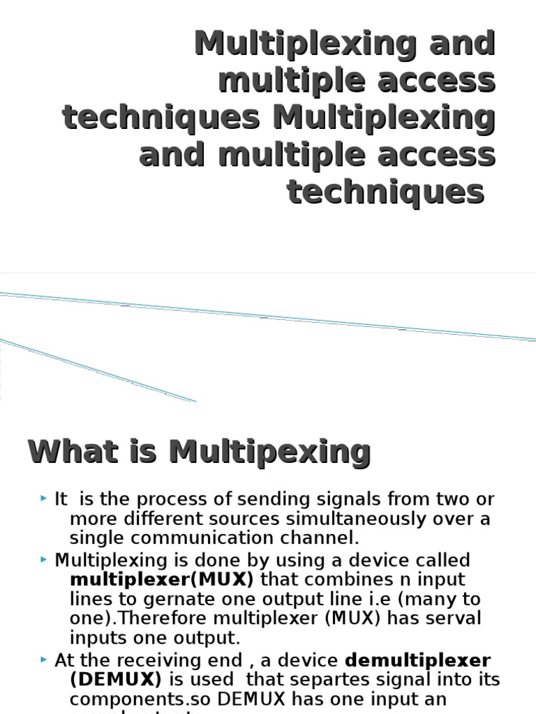 Multiplexing PDF Multiplexing Channel Access Method
