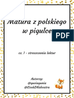 Matura Z Polskiego W Pigułce. Cz. I - Lektury