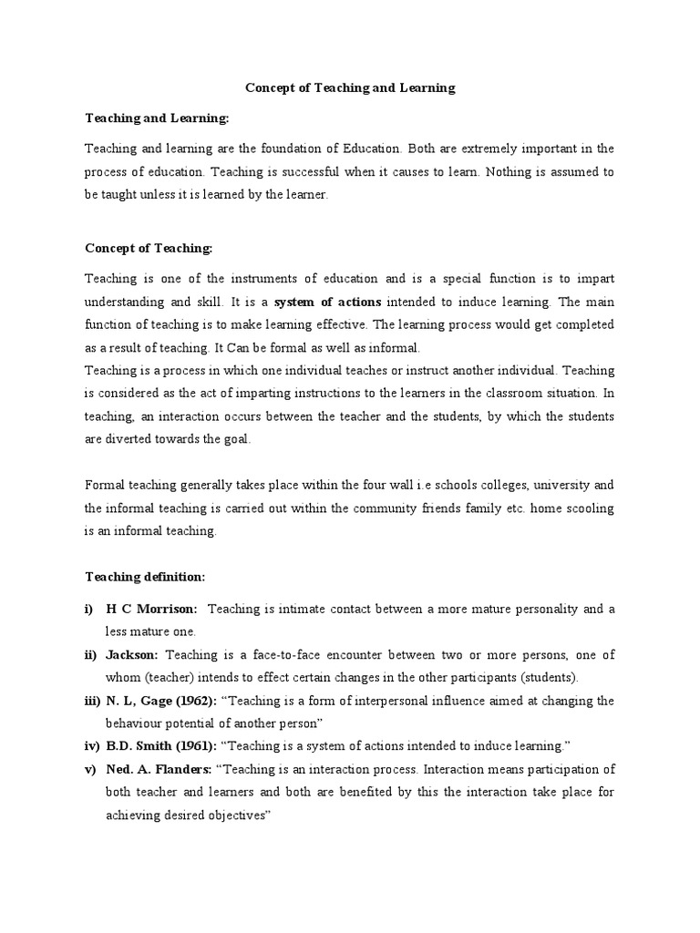 Concept Of Teaching