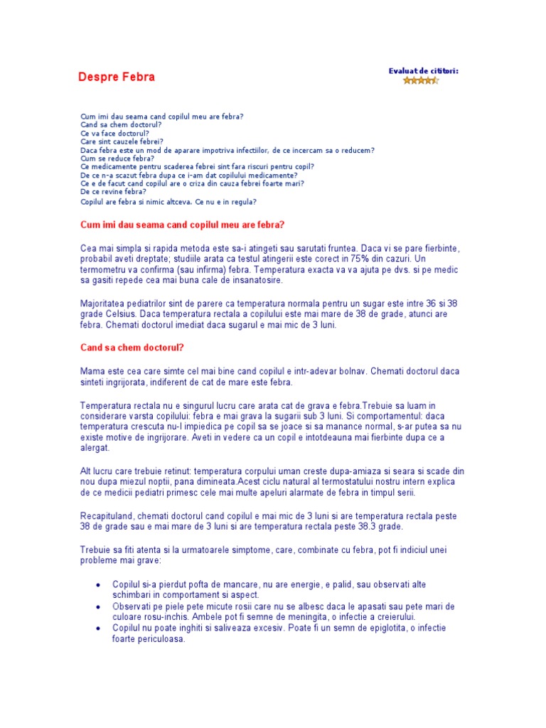 Despre Febra | PDF