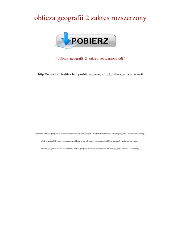 Sprawdzian Usługi Oblicza Geografii 2 Oblicza Geografii 2 Zakres Rozszerzony | PDF