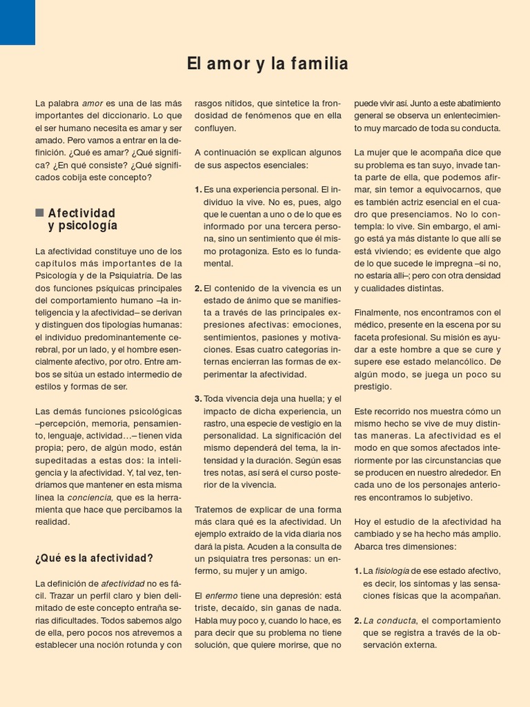 El Amor y La Familia | Descargar gratis PDF | Amor | Las emociones