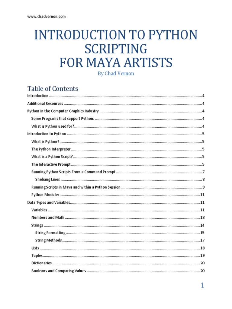 Introduction To Python Scripting For Maya Artists | Download Free PDF ...