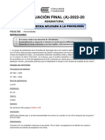 Evaluación final de Estadística Aplicada a la Psicología (2022