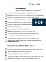 Checklist Louvor Culto