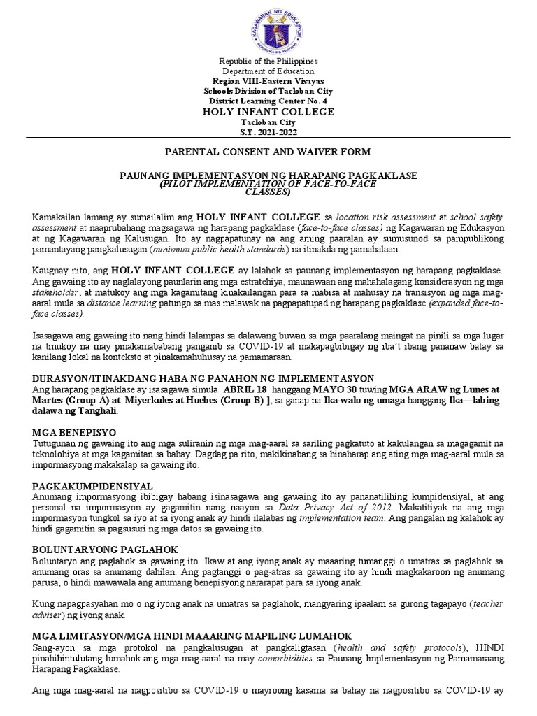 Parental Consent and Waiver Form | PDF