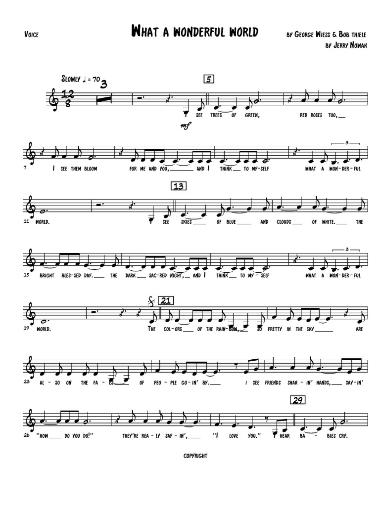 What a wonderful world Jerry NowakБутурлина Voice PDF
