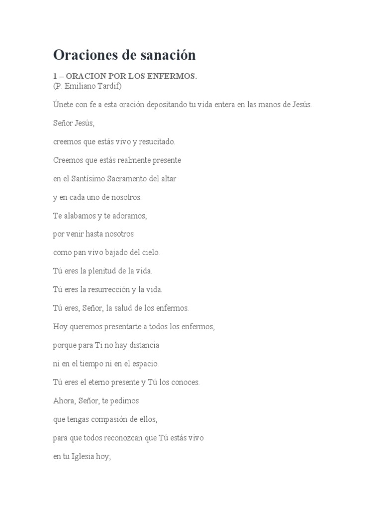Oraciones de Sanación y Liberación | PDF | Rosario | Oración