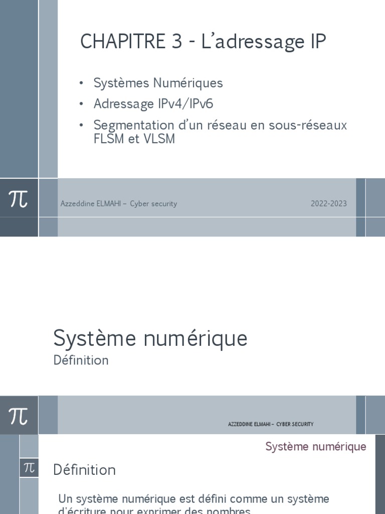 CHAPITRE 3 - L'adressage IP | PDF | Adresse IP | Protocoles Internet